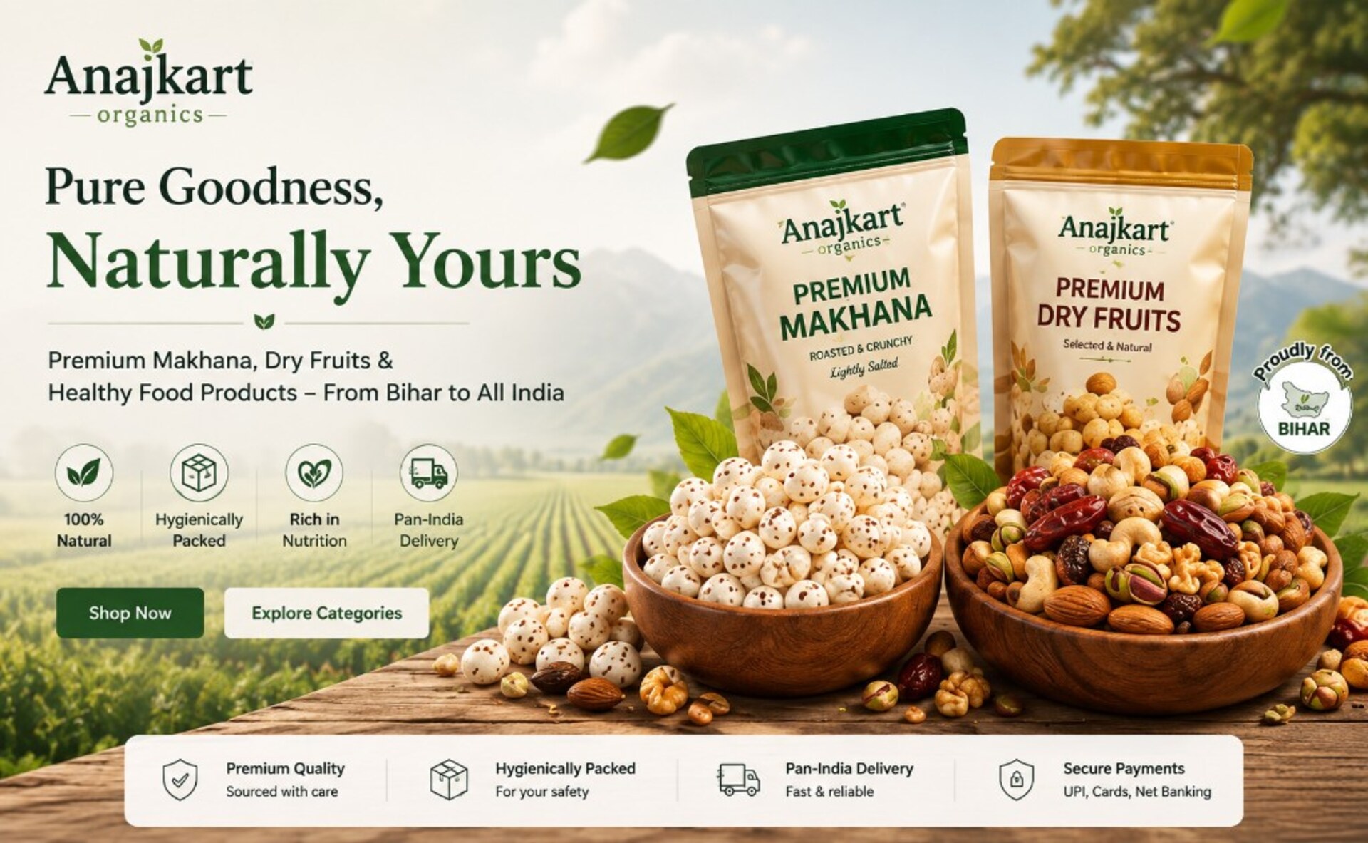 Farm-fresh Makhana from Bihar
